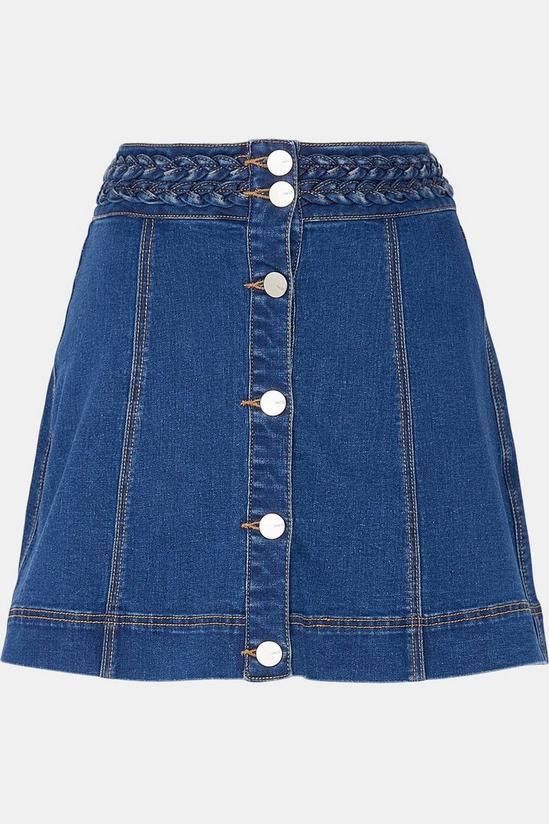 Oasis Braided Waistband Denim Skirt 5
