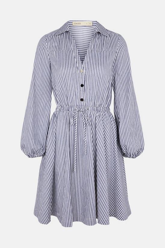 Oasis Navy Striped Drawstring Dress 5