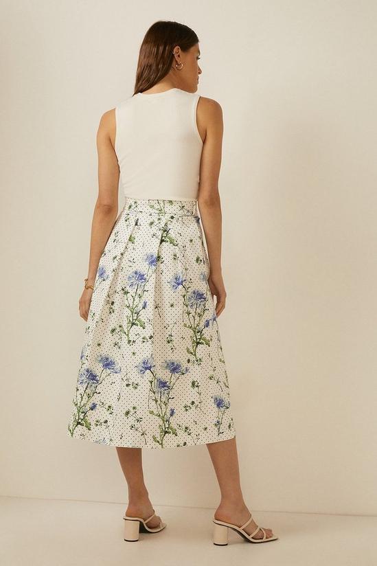 Oasis Floral Spot Print Belted Midi Skirt 3