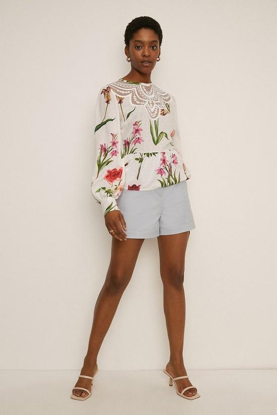 Oasis RHS Floral Print Lace Yoke Trim Blouse 4