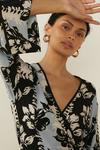 Oasis Vertical Floral Printed Midi Kimono Wrap Dress thumbnail 4