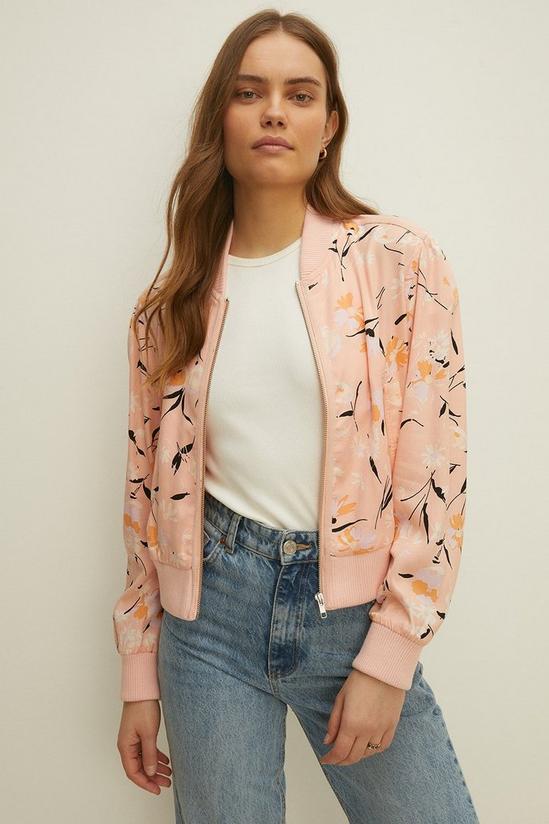 Oasis Printed Cropped Bomber 1