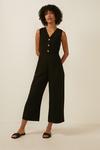 Oasis Linen Look Sleeveless Tailored Button Jumpsuit thumbnail 1