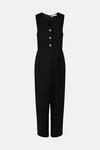 Oasis Linen Look Sleeveless Tailored Button Jumpsuit thumbnail 5