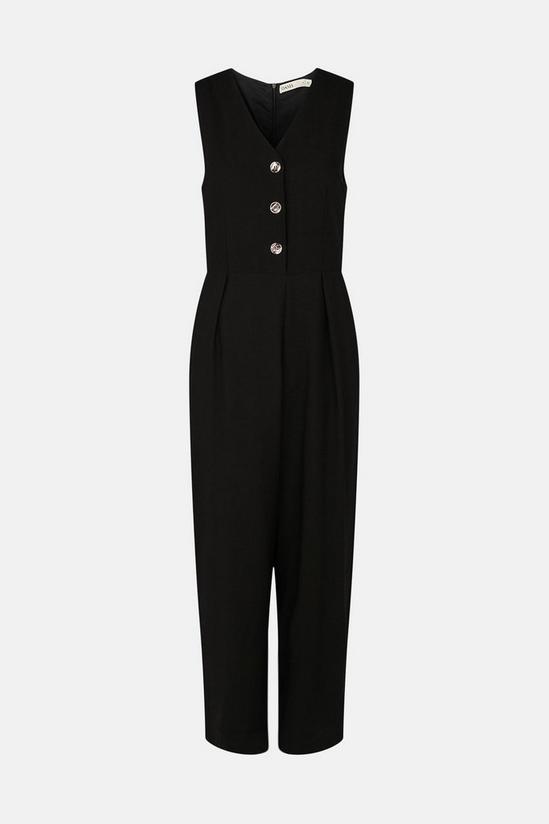 Oasis Linen Look Sleeveless Tailored Button Jumpsuit 5