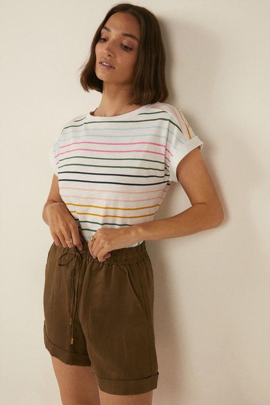 Oasis Rainbow Stripe Cotton Slub T-shirt 1