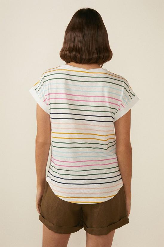 Oasis Rainbow Stripe Cotton Slub T-shirt 3
