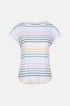 Oasis Rainbow Stripe Cotton Slub T-shirt thumbnail 5