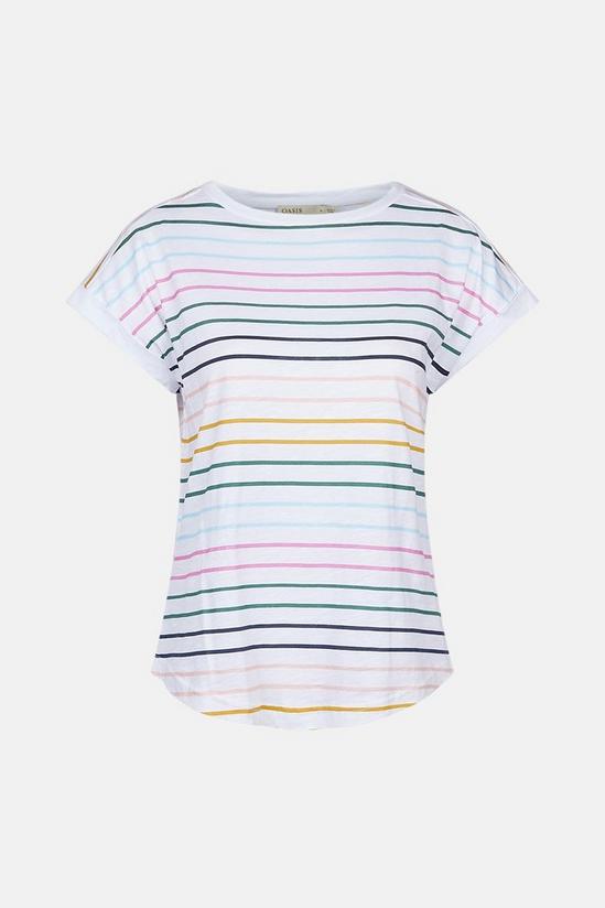 Oasis Rainbow Stripe Cotton Slub T-shirt 5