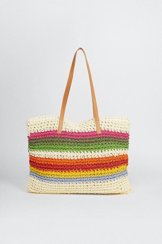Oasis Colourful Striped Shoulder Beach Bag 1