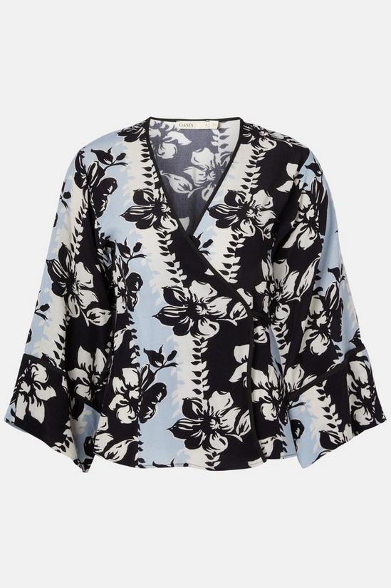 Oasis Petite Vertical Floral Print Kimono Wrap Top 5