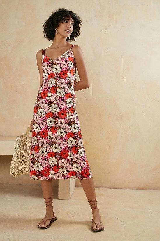 Oasis Floral Print Strappy Midi Dress 2
