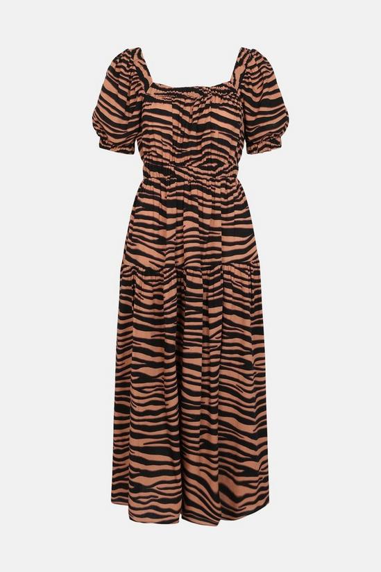 Oasis Petite Cut Out Back Zebra Square Neck Dress 5