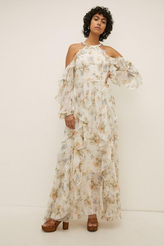 Oasis Floral Ruffle High Low Maxi Dress 2