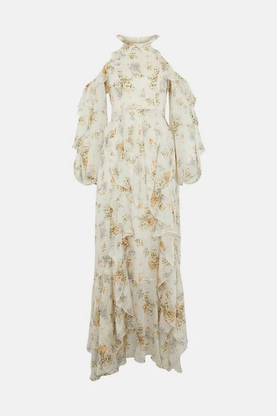 Oasis Floral Ruffle High Low Maxi Dress 4