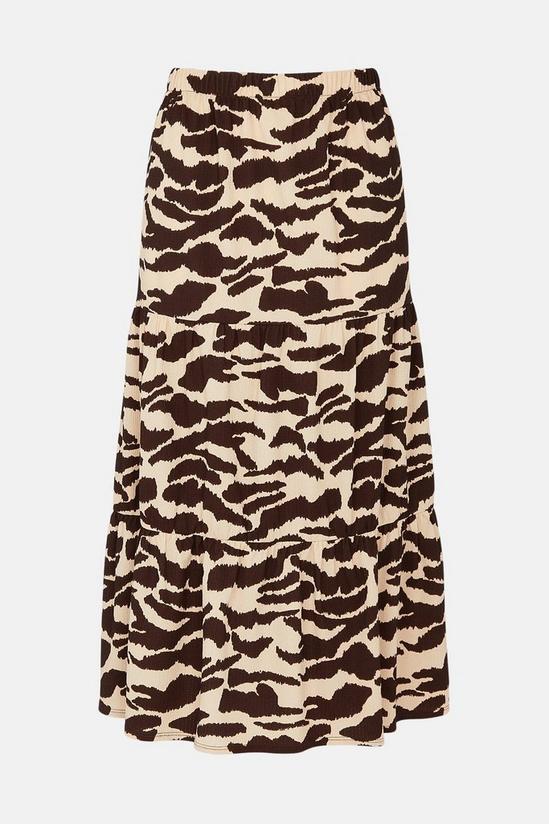 Oasis Tiger Print Tiered Midi Skirt 5