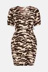 Oasis Tiger Print Wrap Top Puff Sleeve Mini Dress thumbnail 5