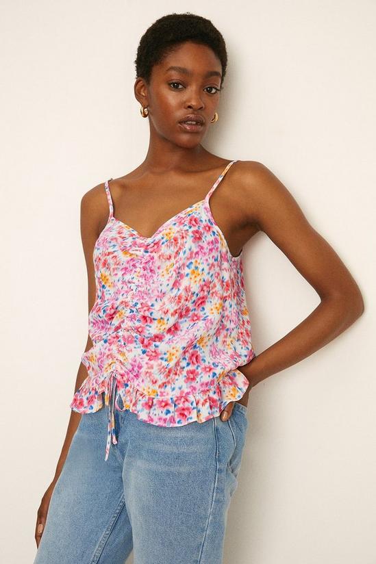 Oasis Blurred Floral Ruched Front Cami 1