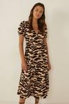 Oasis Tiger Print Wrap Top Tiered Midi Dress thumbnail 1