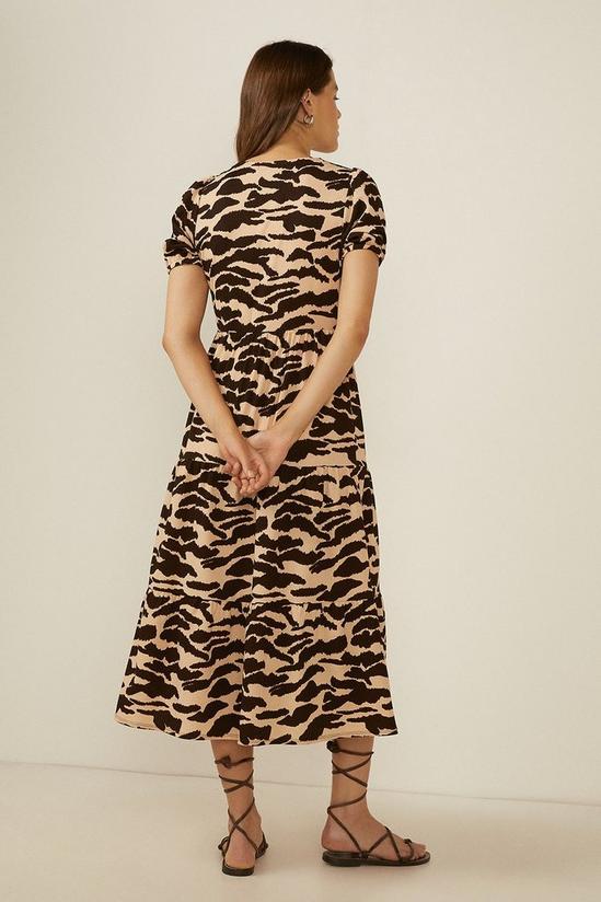 Oasis Tiger Print Wrap Top Tiered Midi Dress 3