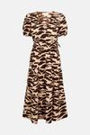 Oasis Tiger Print Wrap Top Tiered Midi Dress thumbnail 5