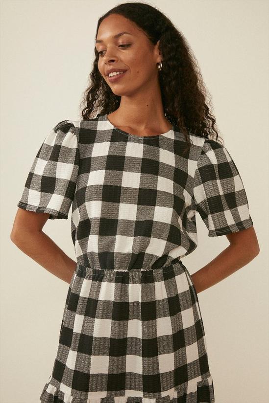 Oasis Large Gingham Textured Tiered Midi Dress 2