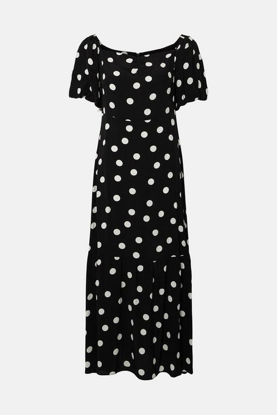 Oasis Spot Printed Bardot Midi Dress 5