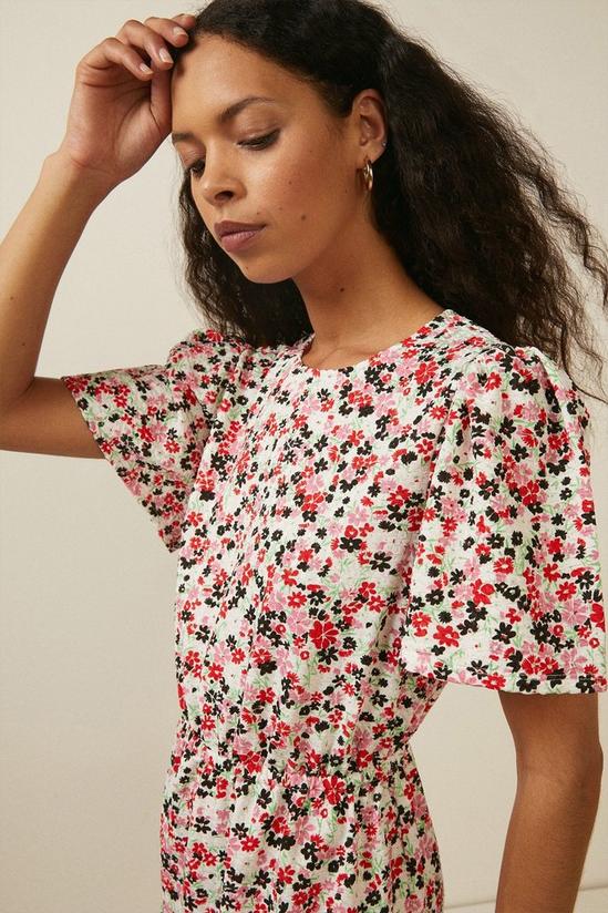 Oasis Floral Textured Tiered Mini Dress 2