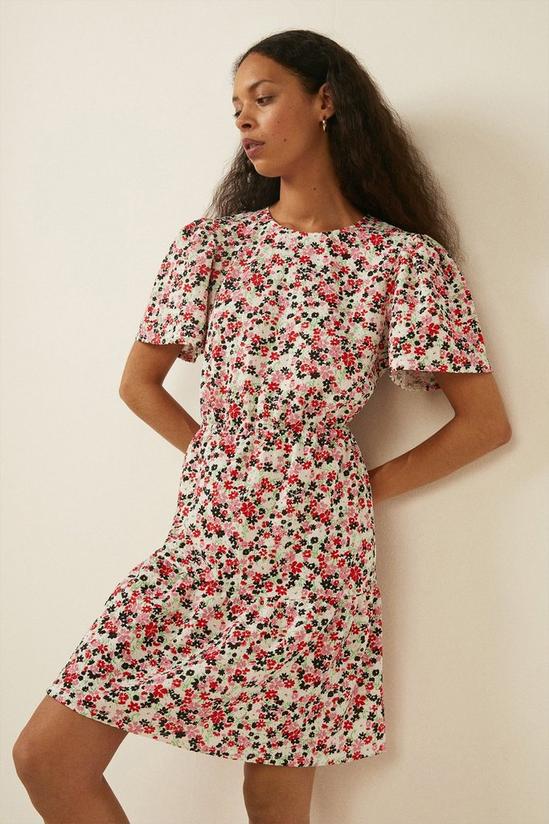 Oasis Floral Textured Tiered Mini Dress 4