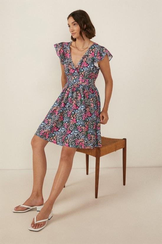 Oasis Textured Jersey Floral Print Mini Dress 4