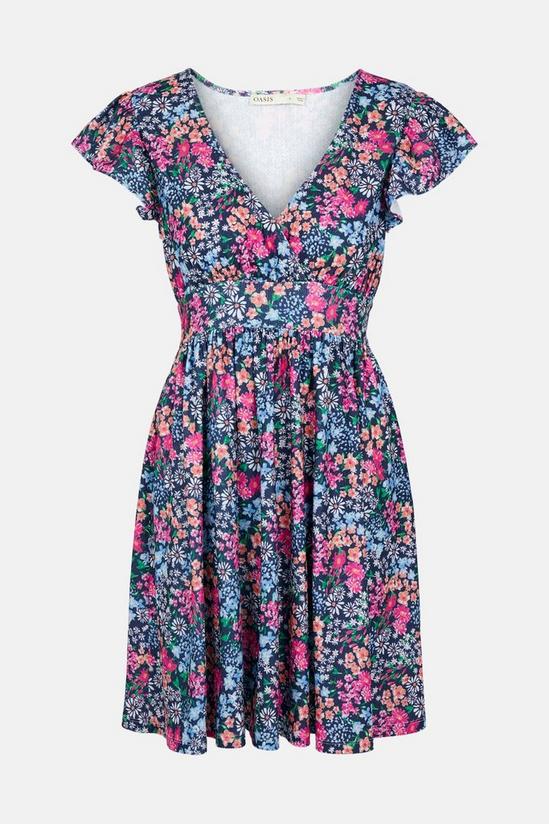 Oasis Textured Jersey Floral Print Mini Dress 5