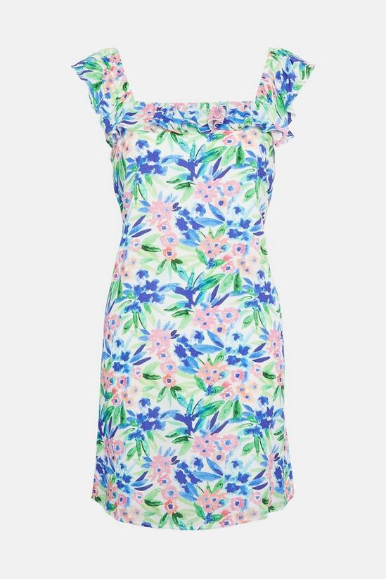 Oasis Frill Floral Print Tie Back Shift Dress 5