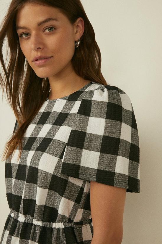 Oasis Large Gingham Textured Tiered Mini Dress 2
