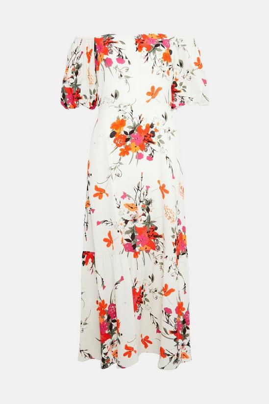 Oasis Floral Printed Bardot Midi Dress 5