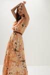 Oasis Floral Frill Halter Cut Out Back Maxi Dress thumbnail 2