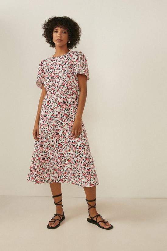 Oasis Floral Textured Tiered Midi Dress 1