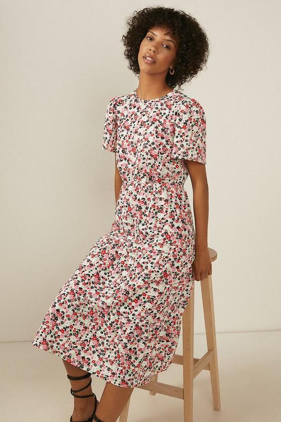 Oasis Floral Textured Tiered Midi Dress 2