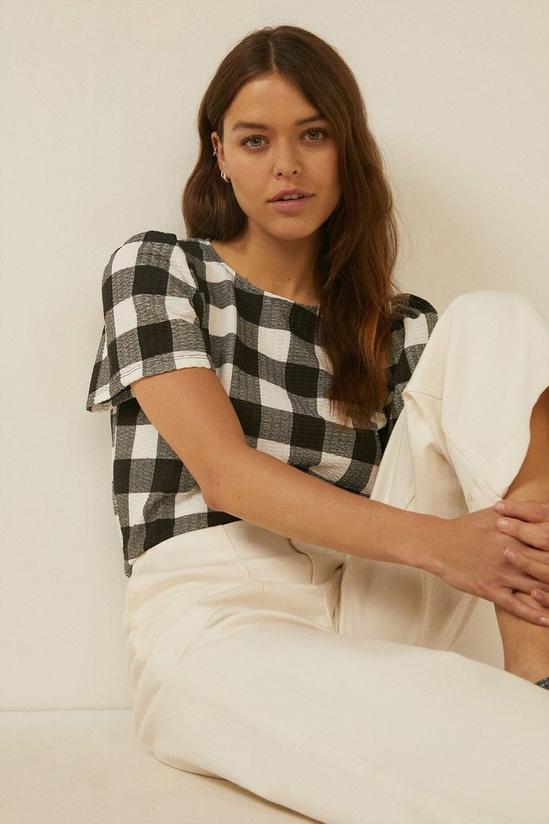 Oasis Large Gingham Textured Top 1
