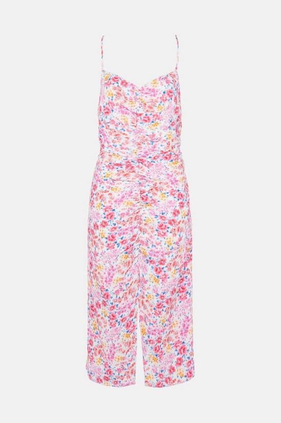 Oasis Blurred Floral Ruched Front Midi Slip Dress 4