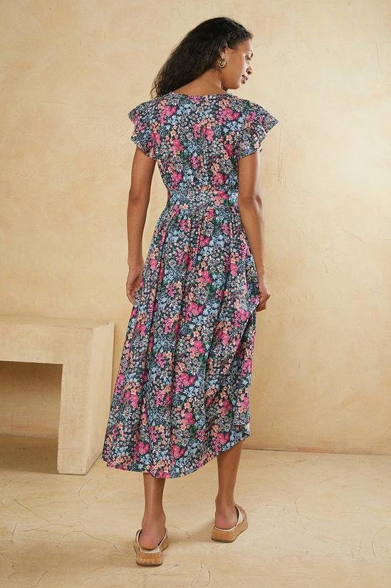 Oasis Textured Jersey Floral Print Midi Dress 3