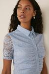 Oasis Lace Ruched Mini Shirt Dress thumbnail 2