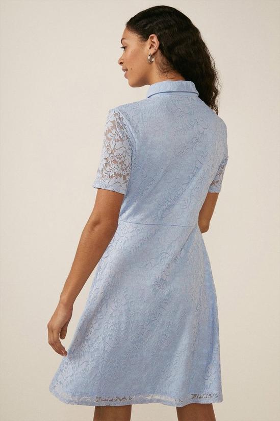 Oasis Lace Ruched Mini Shirt Dress 3