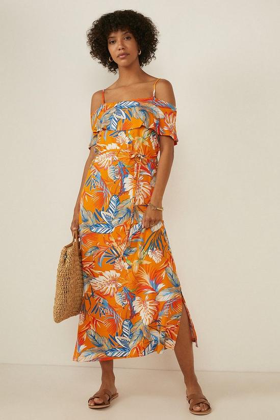 Oasis Floral Bardot Maxi Dress 1