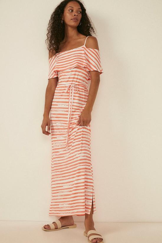 Oasis Paintbrush Stripe Bardot Maxi Dress 4