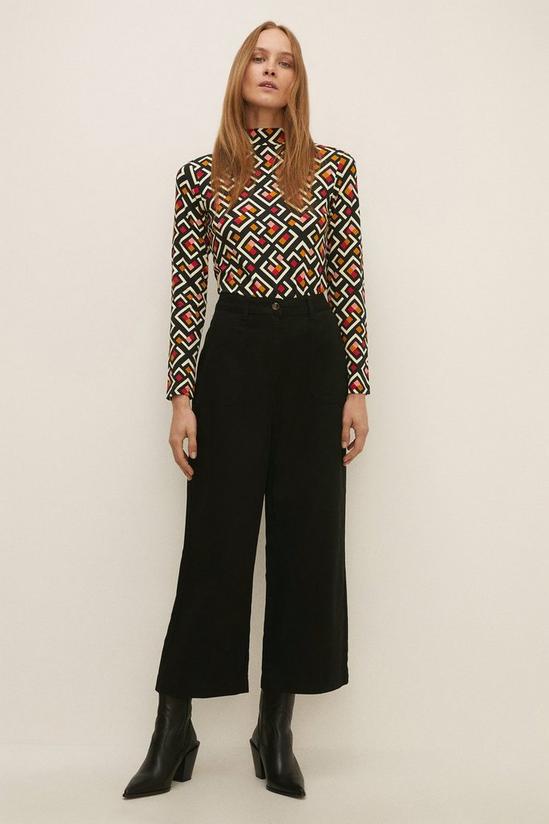 Oasis Wide Leg Cropped Trouser 1