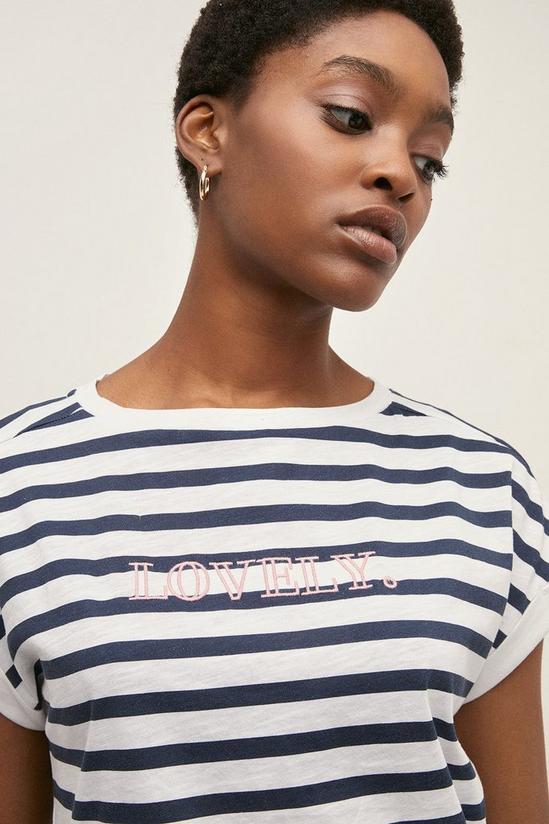 Oasis Cotton Lovely Stripe T-shirt 2