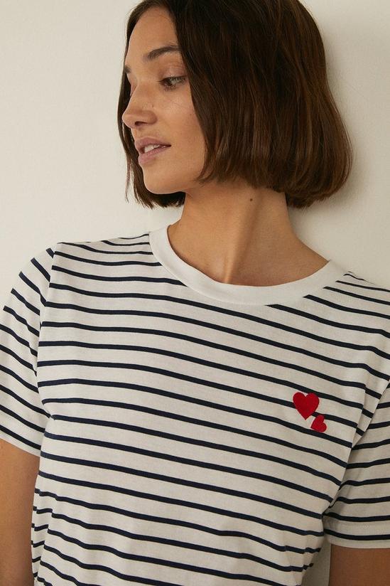 Oasis Cotton Heart Stripe T-shirt 4