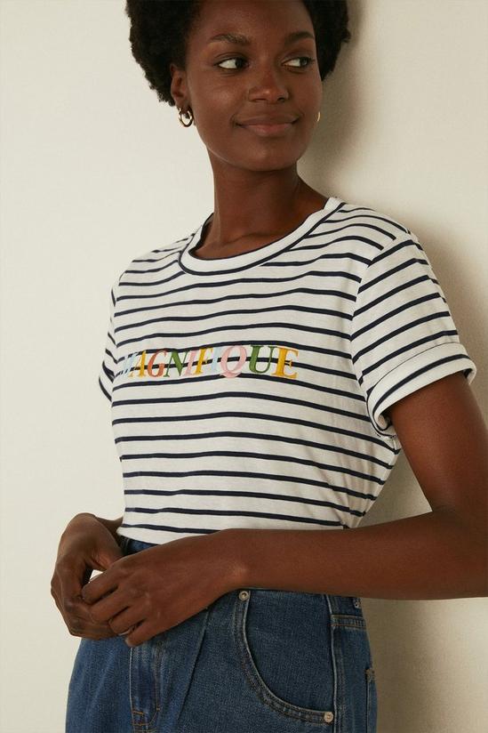Oasis Cotton Magnifique Stripe T-shirt 2