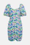 Oasis Floral Printed Ruched Front Mini Dress thumbnail 5