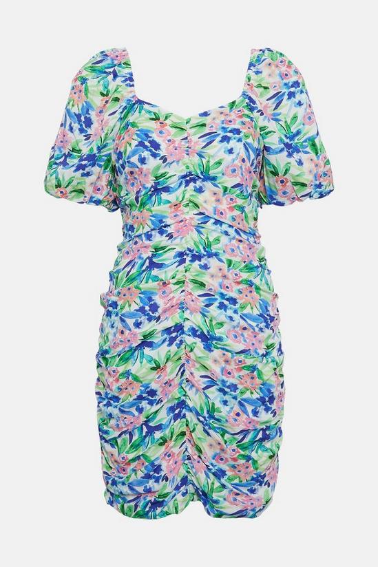 Oasis Floral Printed Ruched Front Mini Dress 5